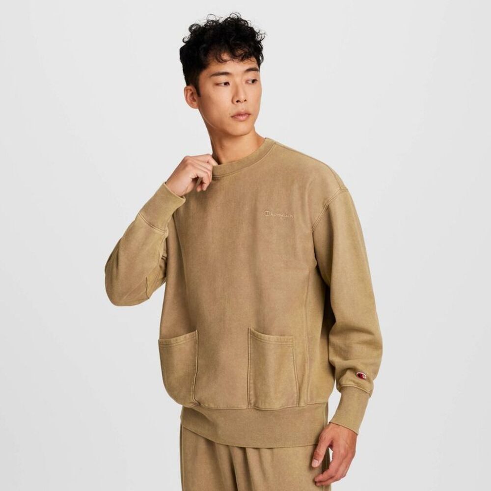 Champion Men's Washed Sweatshirt - Sand Pepper XL